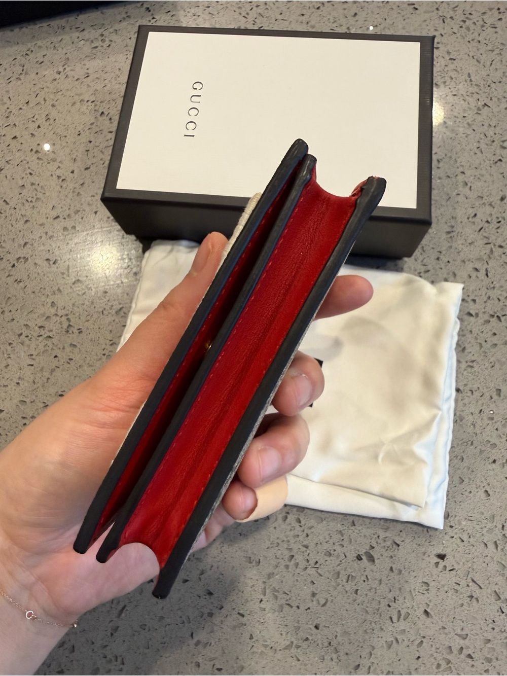 Authentic Gucci Red Leather Card Wallet - Picture 4 of 12